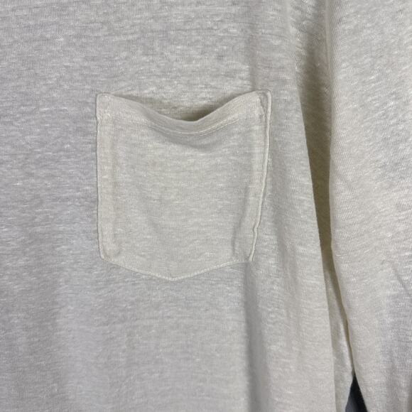 NSF Women's Linen Ivory Long Sleeve Stretch Knit‎ Tee Shirt Top Size Medium - Picture 3 of 5